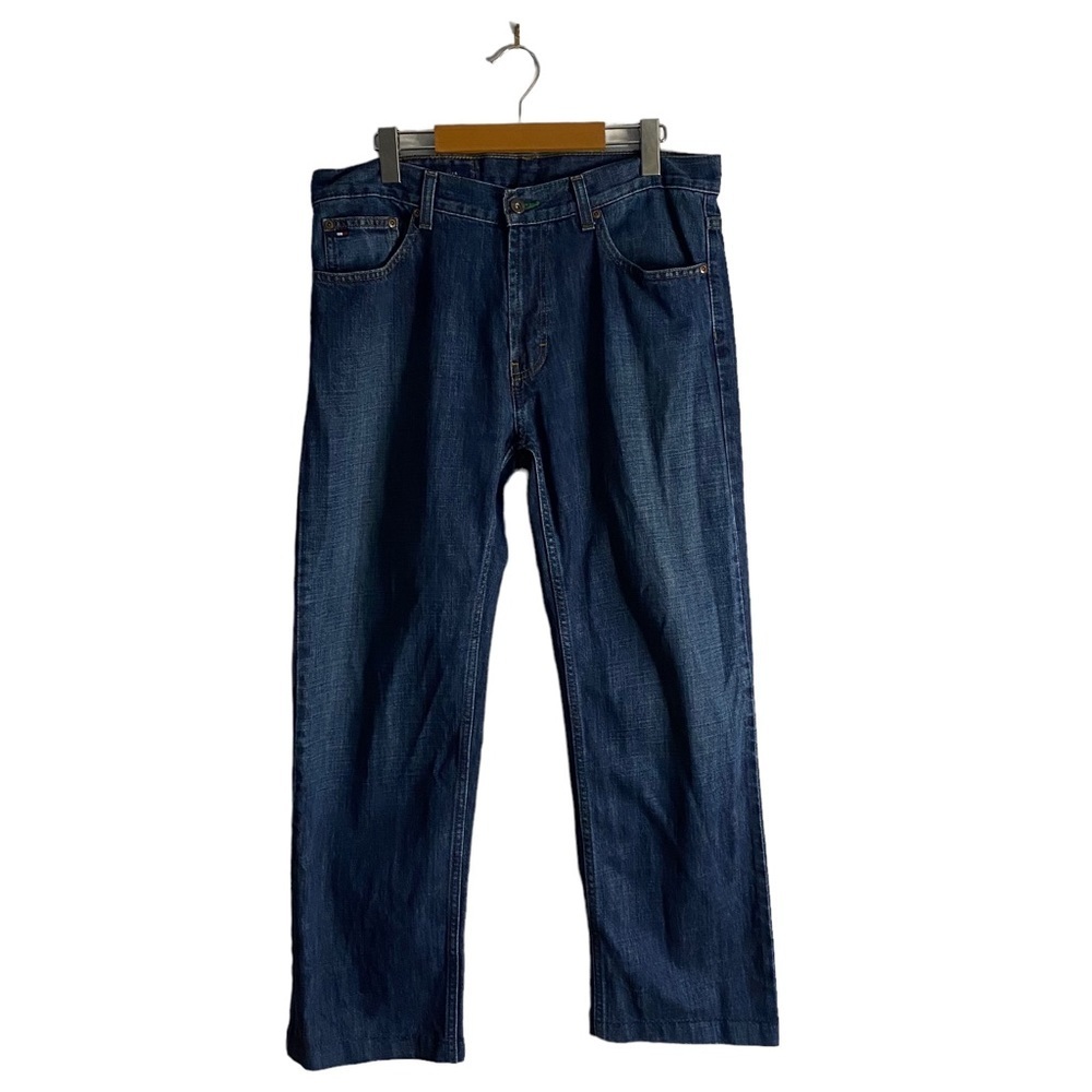 Tommy Hilfiger Men's Medium Indigo Custom Straight Denim Jeans Sz 32